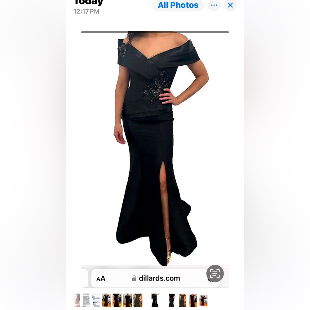 Elegant Black Evening Gown with Beaded Detail